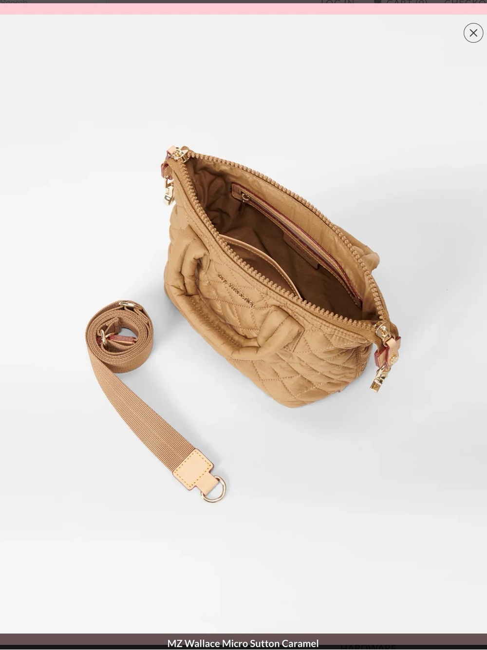 MZ Wallace Micro Sutton Quilted Crossbody Bag Caramel - Picture 3 of 16